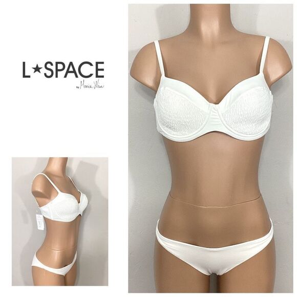 L*SPACE cream Marley bikini set. M/DD-top. Retails $196 - Picture 5 of 16